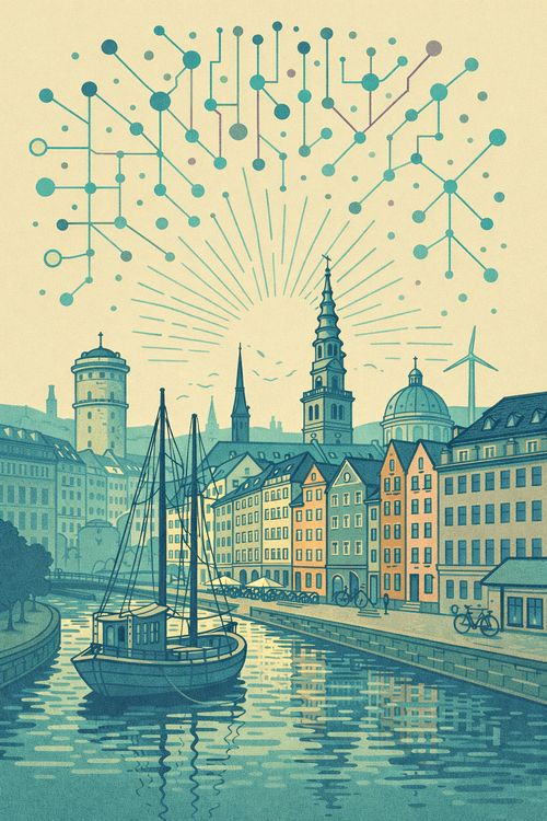 Copenhagen skyline illustration